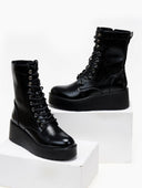 Αρβυλάκια flatforms λουστρίνι - Μαύρο - thefashionproject.gr - The Fashion Project