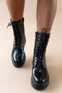 Αρβυλάκια flatforms λουστρίνι - Μαύρο - thefashionproject.gr - The Fashion Project