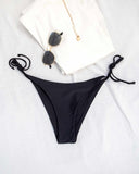 Basic brazilian slip με κορδονάκια - Μαύρο - thefashionproject.gr - The Fashion Project