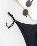 Basic brazilian slip με κορδονάκια - Μαύρο - thefashionproject.gr - The Fashion Project