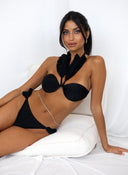 Bikini Set με frilled βολάν - Μαύρο - thefashionproject.gr - The Fashion Project