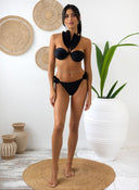 Bikini Set με frilled βολάν - Μαύρο - thefashionproject.gr - The Fashion Project