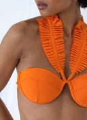 Bikini Set με frilled βολάν - Πορτοκαλί - thefashionproject.gr - The Fashion Project