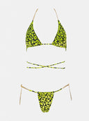 Bikini set με print και αλυσίδα