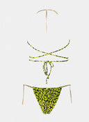 Bikini set με print και αλυσίδα