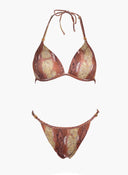 Bikini set με print και διακριτικό glitter