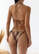 Bikini set με print και διακριτικό glitter - Καφέ - thefashionproject.gr - Modern ocean