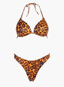 Bikini set με print - Πορτοκαλί - thefashionproject.gr - Modern ocean
