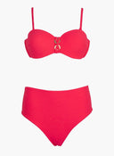 Bikini set ριμπ με corset σλιπ - Φούξια - thefashionproject.gr - Modern ocean