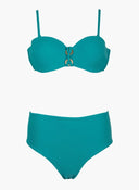 Bikini set ριμπ με corset σλιπ - Τυρκουάζ - thefashionproject.gr - Modern ocean