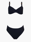 Bikini set ριμπ με μεταλλικούς κρίκους