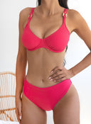 Bikini set ριμπ με μεταλλικούς κρίκους