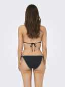 Bikini σλιπ με κορδόνια Only 15324868 - Μαύρο - thefashionproject.gr - ONLY - 24120002003