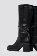 Boots with High Block Heel - Black Matte - thefashionproject.gr - Ideal shoes