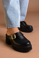 Chunky δερμάτινα clogs Ragazza 01246