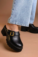 Chunky δερμάτινα clogs Ragazza 01246