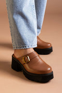 Chunky δερμάτινα clogs Ragazza 01246