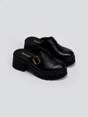 Chunky δερμάτινα clogs Ragazza 01246 - Μαύρο - thefashionproject.gr - RAGAZZA