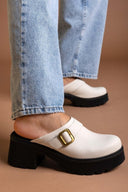 Chunky δερμάτινα clogs Ragazza 01246 - Μπεζ - thefashionproject.gr - RAGAZZA