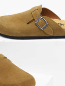Clogs ανατομικά από δέρμα καστόρι Plakton 181539 - Λαδί - thefashionproject.gr - Plakton