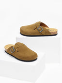 Clogs ανατομικά από δέρμα καστόρι Plakton 181539 - Λαδί - thefashionproject.gr - Plakton