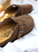 Clogs ανατομικά από δέρμα καστόρι Plakton 181539 - Τάουπε - thefashionproject.gr - Plakton