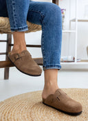 Clogs ανατομικά από δέρμα καστόρι Plakton 181539 - Τάουπε - thefashionproject.gr - Plakton