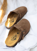 Clogs ανατομικά από δέρμα καστόρι Plakton 181539 - Τάουπε - thefashionproject.gr - Plakton