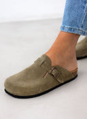 Clogs ανατομικά από δέρμα καστόρι Plakton 181539 - Χακί ανοιχτό - thefashionproject.gr - Plakton