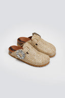 Clogs από ψάθα με πέτρες Take me