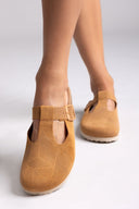Clogs δερμάτινα με σχέδιο Take me