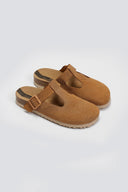 Clogs δερμάτινα με σχέδιο Take me