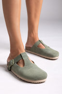 Clogs δερμάτινα με σχέδιο Take me