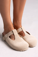 Clogs δερμάτινα με σχέδιο Take me