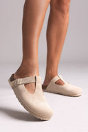 Clogs δερμάτινα με σχέδιο Take me
