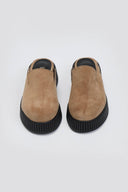 Clogs καστόρινα flatforms Iris - Τάουπε - thefashionproject.gr - IRIS