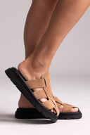 Clogs καστόρινα flatforms Tfp - Τάουπε - thefashionproject.gr - TFP