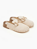 Clogs suede με μεταλλικά τρουκς