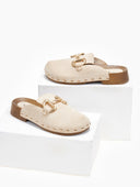 Clogs suede με μεταλλικά τρουκς