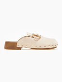Clogs suede με μεταλλικά τρουκς