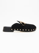 Clogs suede με μεταλλικά τρουκς - Μαύρο - thefashionproject.gr - Stephan