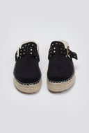 Clogs suede με σχοινί στη σόλα - Μαύρο - thefashionproject.gr - Bellucci
