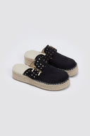 Clogs suede με σχοινί στη σόλα