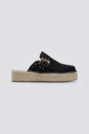 Clogs suede με σχοινί στη σόλα