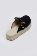 Clogs suede με σχοινί στη σόλα