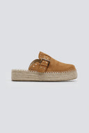 Clogs suede με σχοινί στη σόλα