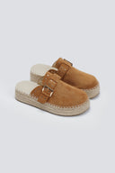 Clogs suede με σχοινί στη σόλα