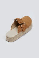 Clogs suede με σχοινί στη σόλα