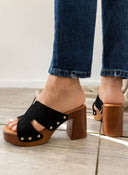 Clogs suede με τρουκς ERYNN - Μαύρο - thefashionproject.gr - ERYNN