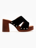 Clogs suede με τρουκς ERYNN - Μαύρο - thefashionproject.gr - ERYNN
